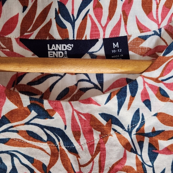 Lands' End  Top Women's 100% Linen Shirt Tee Short Sleeve Crewneck size Medium - Picture 3 of 4